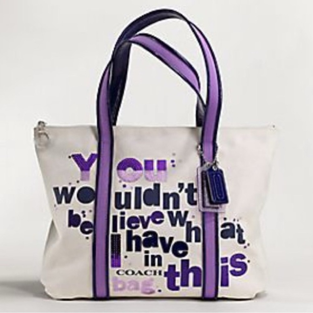 RARE Coach Poppy Glam Tote Bag
